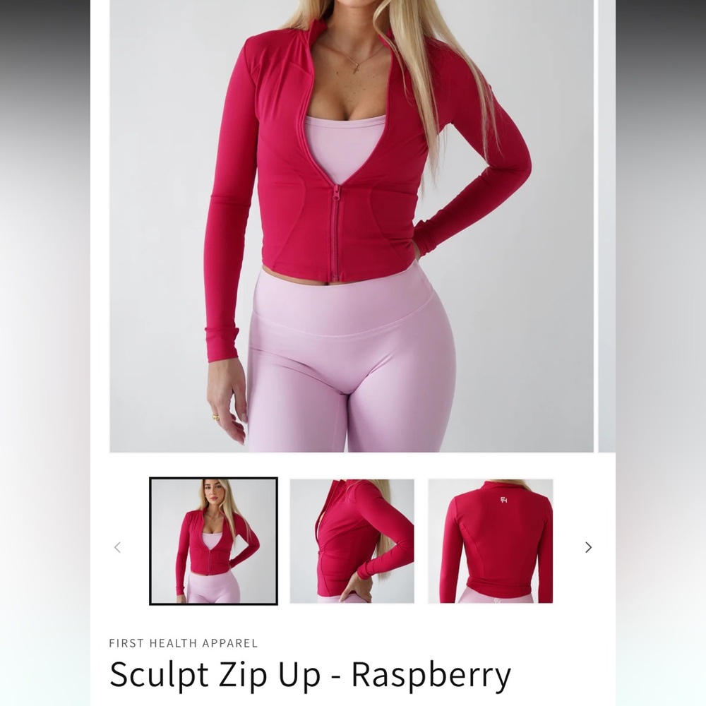 Women's Raspberry Sculpt Zip-Up Hoodie